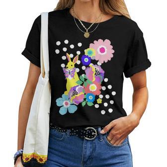 うさぎ花 レディースTシャツ - Kawaiitshirt