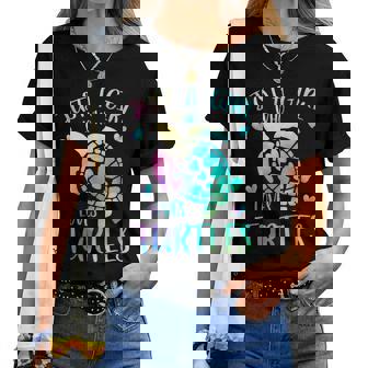 カメが大好きなただの女の子 かわいいパステルカメ レディースTシャツ - Kawaiitshirt