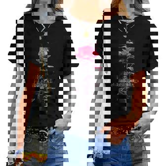 バラ 花 イラスト グラフィック 抽象 ピクセルアート バラ レディースTシャツ - Kawaiitshirt