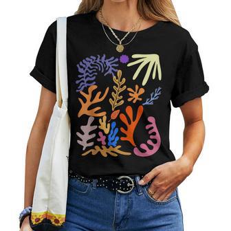 マティス 絵画 美的 花 人工抽象 秋 レディースTシャツ - Kawaiitshirt
