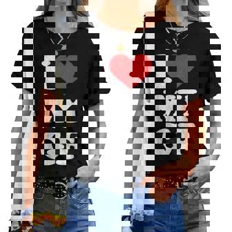 ユーズド加工 I Heart My Girlfriend アパレル I Love My Gf レディースTシャツ - Kawaiitshirt