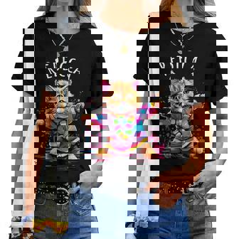 レベッカ 踊る子猫デザイン 女の子 名前 レベッカ レディースTシャツ - Kawaiitshirt