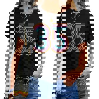 数字 35 35周年 男性 女性 35歳の誕生日 レディースTシャツ - Kawaiitshirt