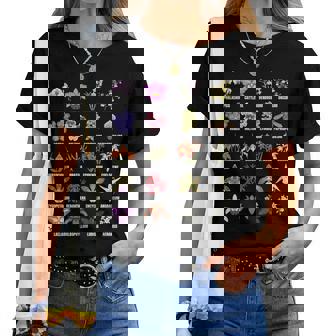 蘭の花の種類植物チャートガイド レディースTシャツ - Kawaiitshirt