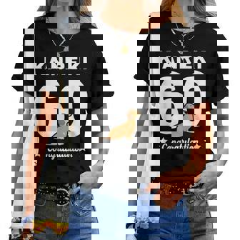 還暦祝い 男性 女性人気 いぬ 犬 ダックスフント 犬好き かわいい おしゃれ 家族写真 服装 レディースTシャツ - Kawaiitshirt