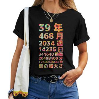 面白い39歳の誕生日の古いメーター 面白い39歳のギフト 女性 男性 面白い電卓 39歳の誕生日のギフト レディースTシャツ - Kawaiitshirt