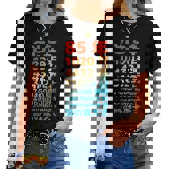 面白い85歳の誕生日の古いメーター 面白い85歳のギフト 女性 男性 面白い電卓 85歳の誕生日のギフト レディースTシャツ - Kawaiitshirt