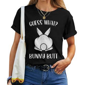 面白いイースタージョークguess What Bunny Butt メンズ レディース レディースTシャツ - Kawaiitshirt