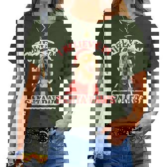 I Believe In Santa Paws Afghan Hound Dog Mom Dad Christmas Women T-shirt | Mazezy