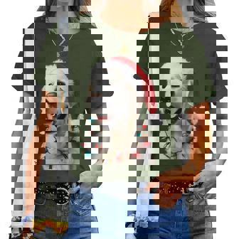 Christmas English Cream Golden Retriever Mom Dog Puppy Xmas Women T-shirt | Mazezy