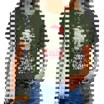 Christmas White English Cream Golden Retriever Mom Dog Puppy Women Women T-shirt | Mazezy