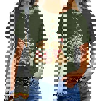 Cute Christmas Golden Retriever Dogs Holiday Sweaters Dog Women T-shirt | Mazezy