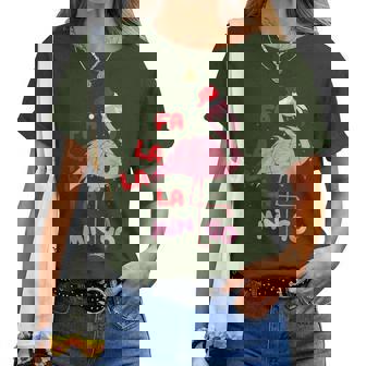 Fa La La La Mingo Cute Flamingo Christmas Xmas Women T-shirt - Thegiftio