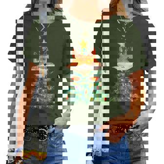 Fox Christmas Tree Pajamas Girls Boys Xmas Lights Women T-shirt - Thegiftio