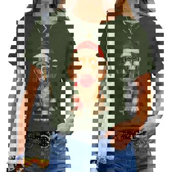 Beagle Santa Hat Bubble Merry Christmas Women T-shirt | Mazezy