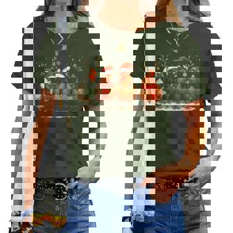 Chicken Christmas Lights Farm Animal Cute Xmas Holiday Women T-shirt | Mazezy