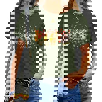 Chicken Crew Santa Reindeer Christmas Xmas Women Women T-shirt | Mazezy