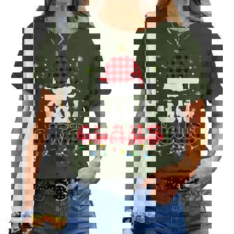 Gigi Claus Buffalo Plaid Christmas Lights Women T-shirt | Mazezy