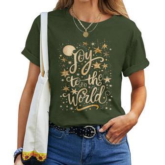 Joy To The Christmas World Christian Jesus Nativity Scene Women T-shirt - Thegiftio UK