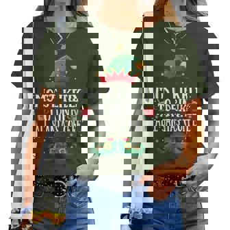 Most Likely To Drink Santa's Coffee Matching Christmas Elf Women T-shirt | Mazezy