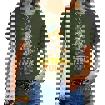 Litter’S Full Cat Lovers Christmas Xmas Coffee Humor Women T-shirt | Mazezy