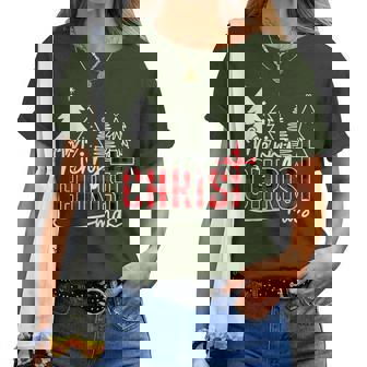 Merry Christ Mas Christian Christmas Jesus Christmas Family Women T-shirt | Mazezy