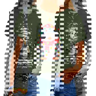 Merry Christmas Penguin Santa Hat Xmas Family Women Women T-shirt | Mazezy