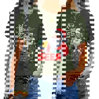 Santa Drinking Beer- It's The Most Wonderful Time For A Beer Women T-shirt | Mazezy