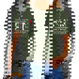 Six Seven Christmas Carbon Nitrogen 67 Science Teacher Women T-shirt | Mazezy