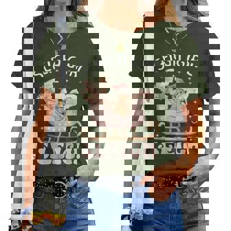 Sleigh Girl Sleigh Pink Gingerbread Christmas Holiday Women T-shirt | Mazezy