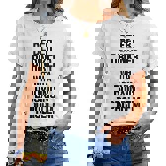 Beer Drinker With A Boxing Problem おもしろワークアウトボクサー 長袖tシャツ レディースTシャツ - Kawaiitshirt