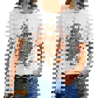 Boujee Turkey Leopard Thanksgiving Fall Boujee Girls Women Women T-shirt | Mazezy