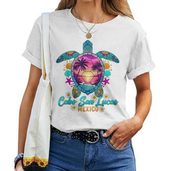 Cabo San Lucas Mexico Sea Turtle Sunset Tropical Beach Women T-shirt - Thegiftio