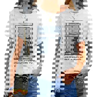 Cat Judging You Silently Black Cat Lovers Silently Sarcastic Women T-shirt | Mazezy