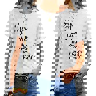 Cute Advent Hope Love Joy Peace Christian Faith Christmas Tri-Blend Women T-shirt | Mazezy