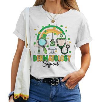 Dermatology Squad Dermatologist Rainbow St Patrick's Day Women T-shirt | Mazezy