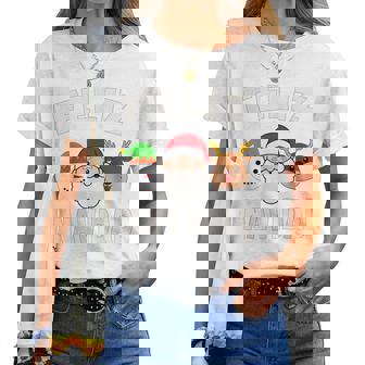 Feliz Navidad Familia Papá Noel Navidad Nina Camiseta de mujer - Regaloses