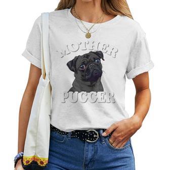 & Mother Pugger Black Pug Lover Women T-shirt - Thegiftio UK