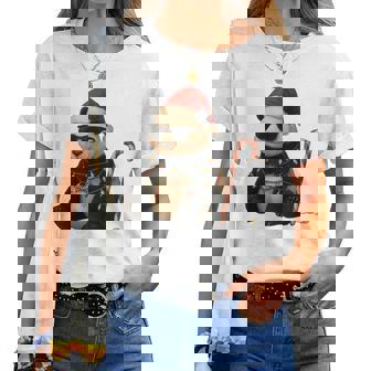 Giant Panda Christmas Graphics Animal Lights Lover Women T-shirt | Mazezy