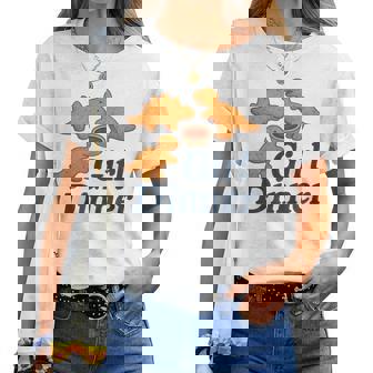 Girl Dinner Dinosaur Chicken Nuggets Girls Dinners Women T-shirt | Mazezy