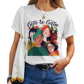 Give To Gain International Women's Day 2026 Flowers Women Women T-shirt - Thegiftio UK