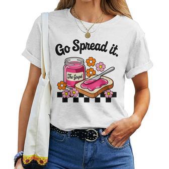 Go Spread It Floral Jam Christian Faith-Based Religious Women T-shirt - Thegiftio UK
