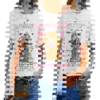 Goldendoodle Dog Breed Never Underestimate A Woman With A Women T-shirt | Mazezy