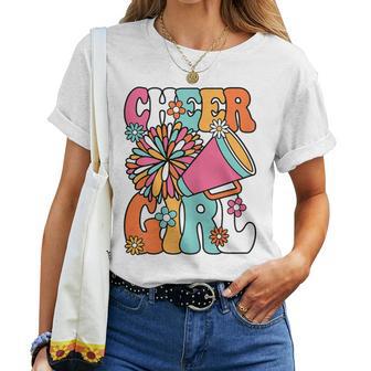Groovy Cheer Girl Cheerleader Cute Cheerleading Women Women T-shirt | Mazezy