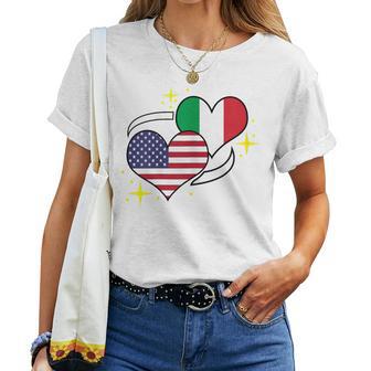 Italian American Flag Heart Italian Women Women T-shirt - Thegiftio UK