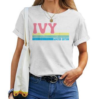 Ivy Name Personalized Cute Idea Groovy Ivy Women T-shirt - Thegiftio UK