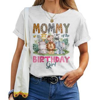 Mommy Of The Birthday Girl Safari Jungle Animal Lover Women T-shirt | Mazezy