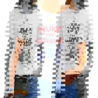 Nuke Las Ballenas Cuello Camiseta de mujer - Regaloses