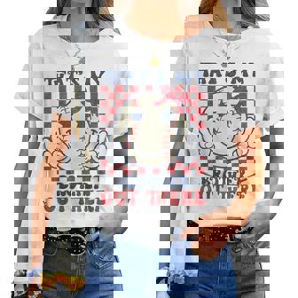 Retro That's My Brother Out There Baseball Sister Mom Girl Women T-shirt - Thegiftio