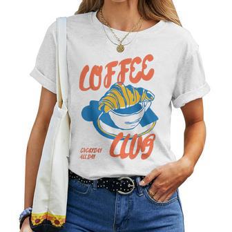 Trendy Coffee Lovers Breakfast Pastry Croissant Club Women T-shirt - Thegiftio UK